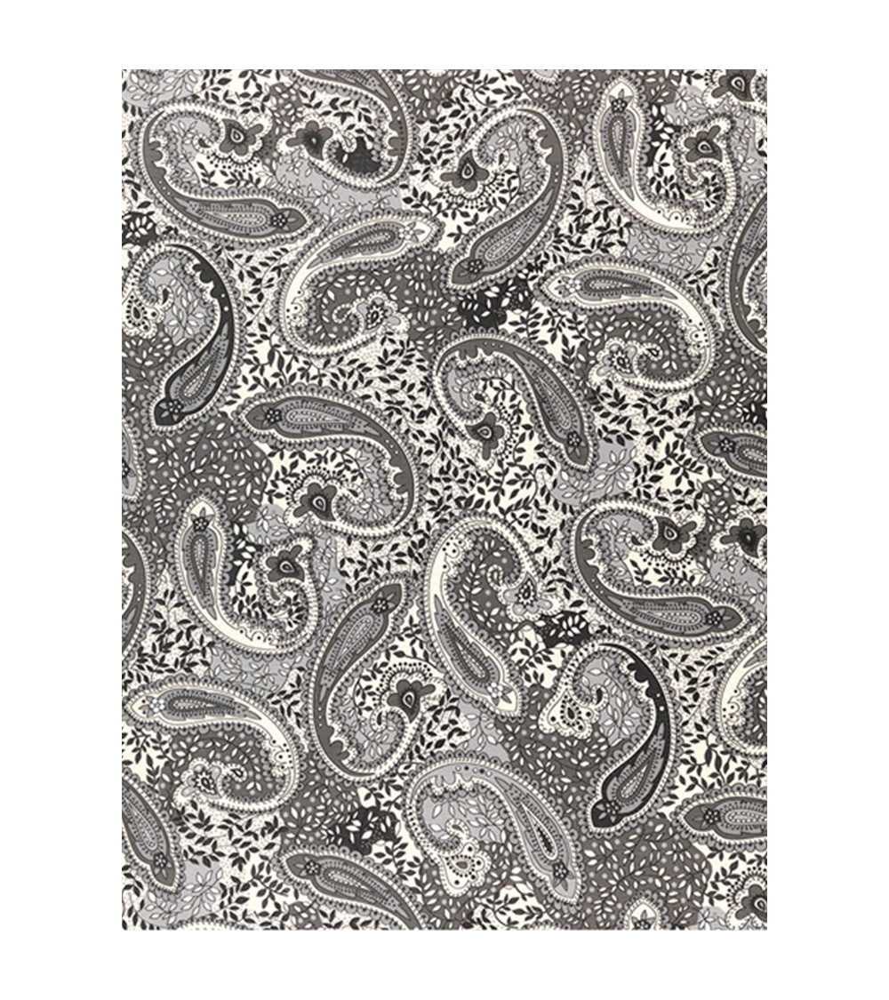 Mantel Estampado Kashmir gris.