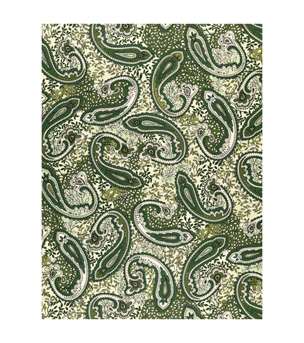 Mantel Estampado Kashmir verde.