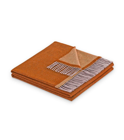 MANTA PLAID LANA MERINO SUPERFINE NARANJA