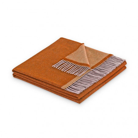 MANTA PLAID LANA MERINO SUPERFINE NARANJA