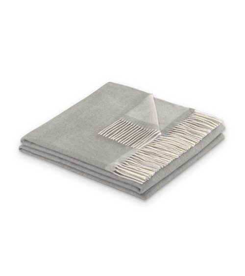 MANTA PLAID LANA MERINO SUPERFINE GRIS