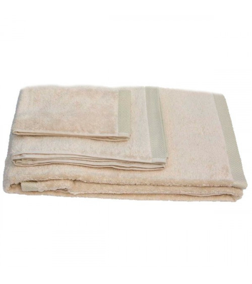 JUEGO TOALLAS BEIGE TOSTADO