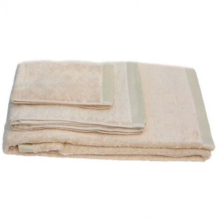 JUEGO TOALLAS BEIGE TOSTADO